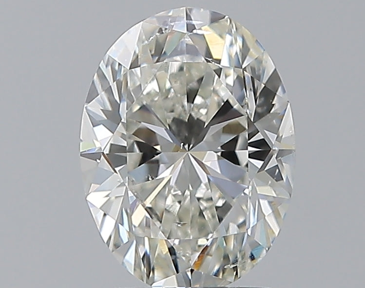 2.01 Carat Oval Natural Diamond with  Cut Diamond in 14KT  view 1
