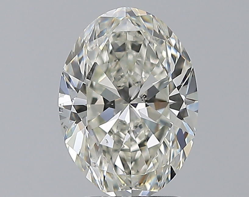 2.5 Carat Oval Natural Diamond with  Cut Diamond in 14KT  view 1
