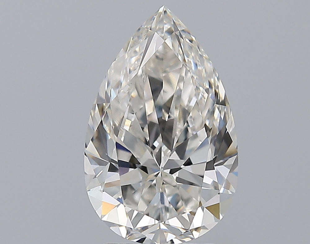 3.01 Carat Pear Natural Diamond with  Cut Diamond in 14KT  view 1
