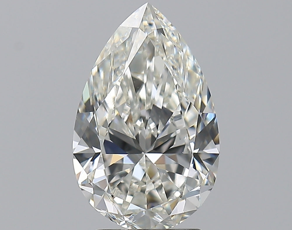 3.01 Carat Pear Natural Diamond with  Cut Diamond in 14KT  view 1
