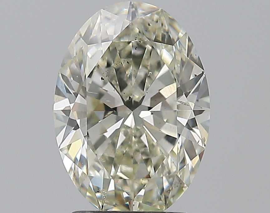 2.5 Carat Oval Natural Diamond with  Cut Diamond in 14KT  view 1
