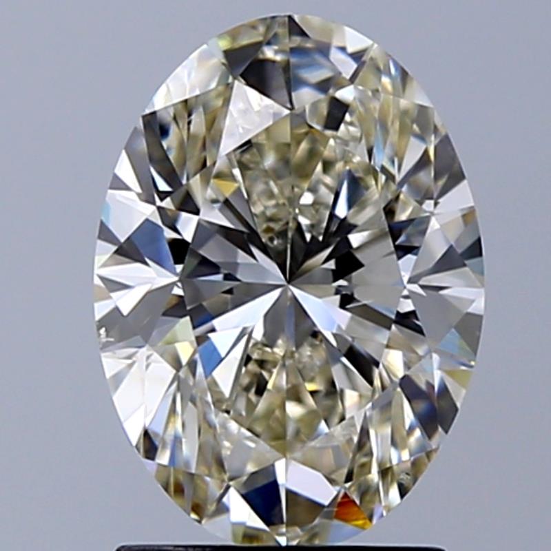 2.0 Carat Oval Natural Diamond with  Cut Diamond in 14KT  view 1
