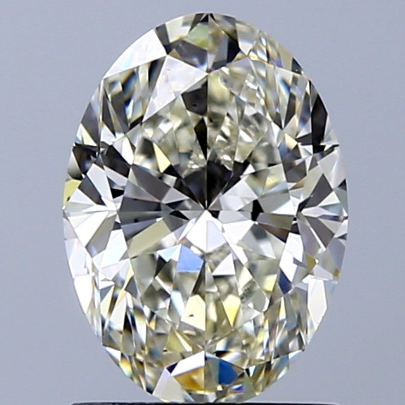 1.31 Carat Oval Natural Diamond with  Cut Diamond in 14KT  view 1
