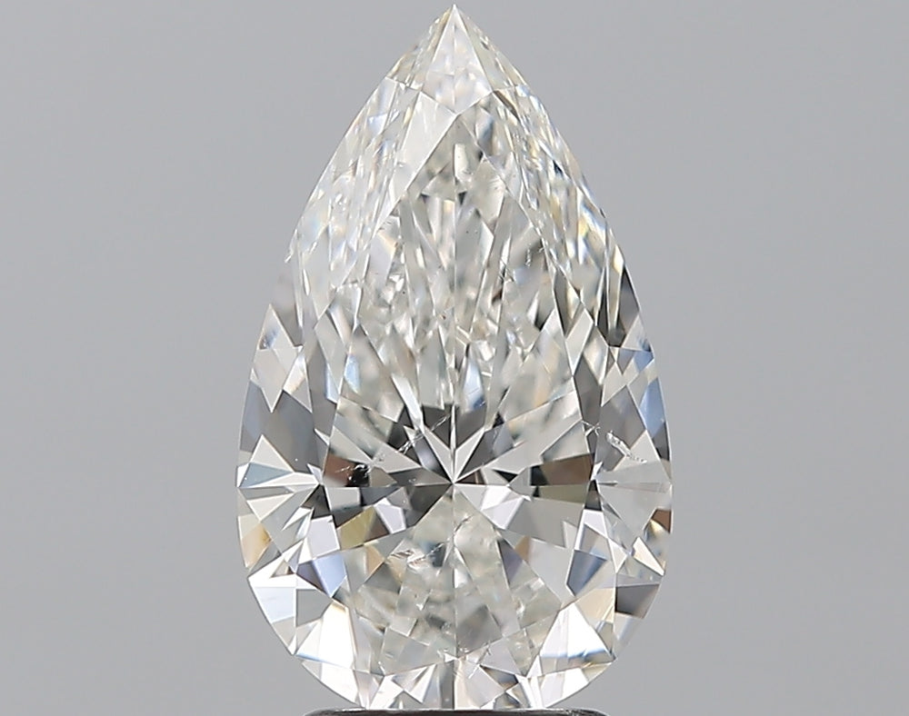 3.01 Carat Pear Natural Diamond with  Cut Diamond in 14KT  view 1
