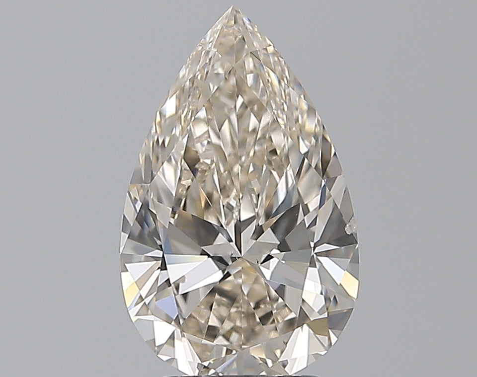 3.01 Carat Pear Natural Diamond with  Cut Diamond in 14KT  view 1
