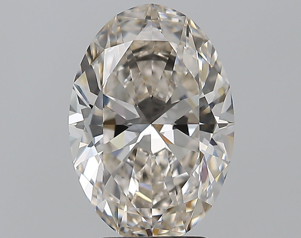 3.01 Carat Oval Natural Diamond with  Cut Diamond in 14KT  view 1
