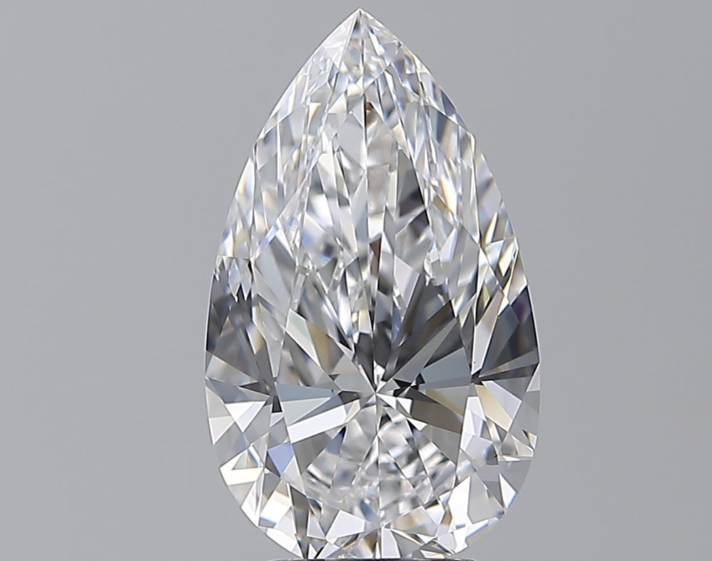 4.01 Carat Pear Natural Diamond with  Cut Diamond in 14KT  view 1
