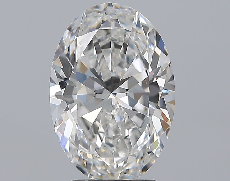 3.01 Carat Oval Natural Diamond with  Cut Diamond in 14KT  view 1
