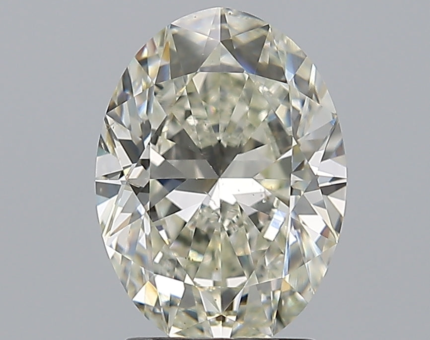 2.5 Carat Oval Natural Diamond with  Cut Diamond in 14KT  view 1

