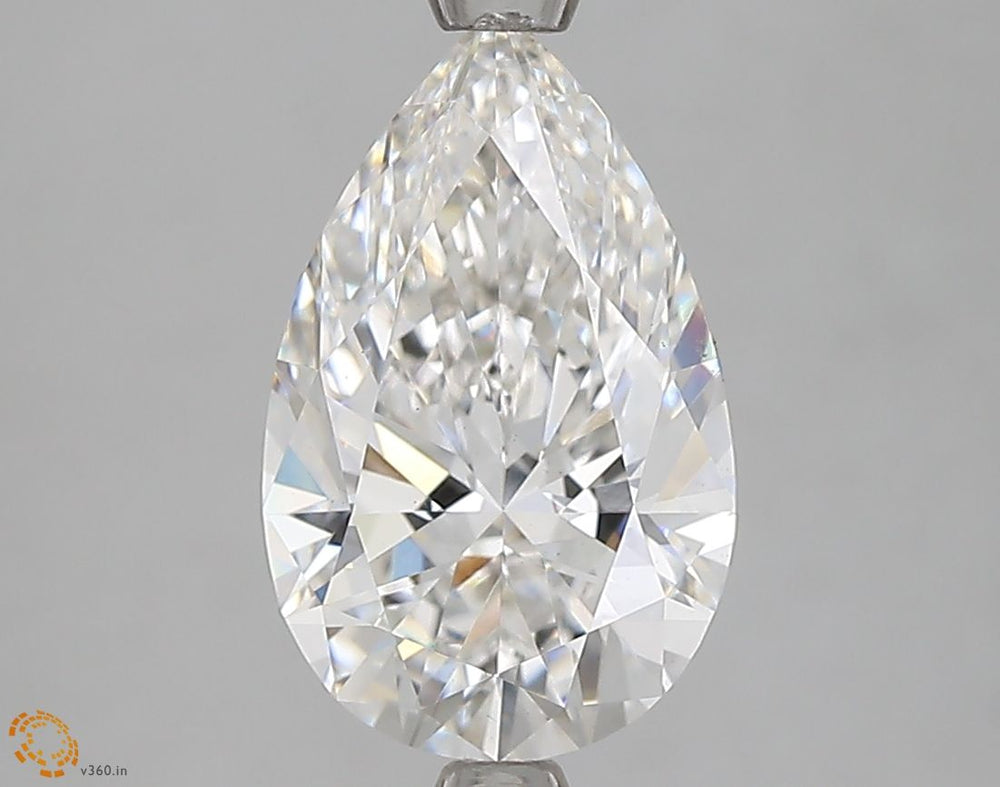 2.49 Carat Pear Lab Diamond with  Cut Diamond in 14KT  view 1
