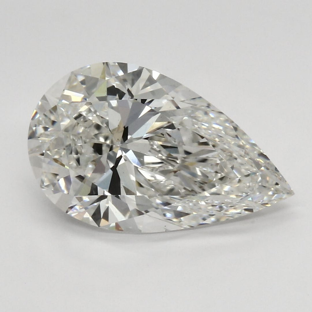 3.57 Carat Pear Lab Diamond with  Cut Diamond in 14KT  view 1

