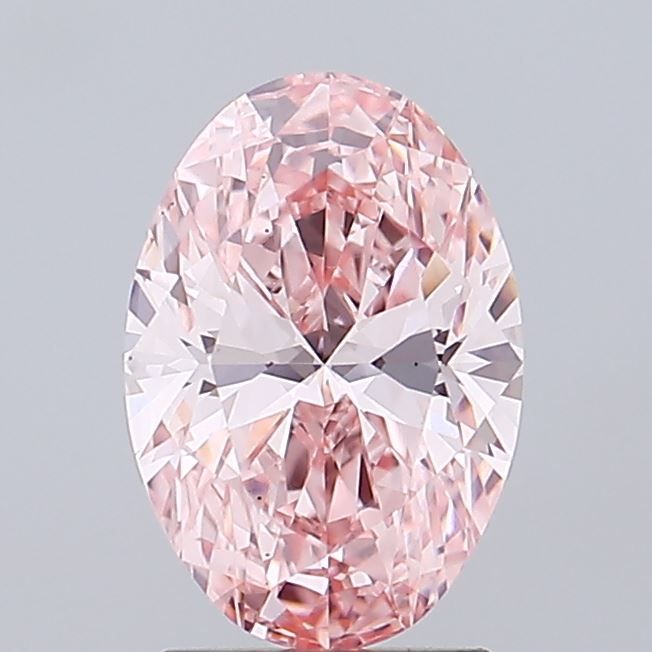 2.05 Carat Oval Lab Diamond with  Cut Diamond in 14KT  view 1
