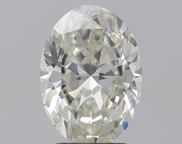 2.66 Carat Oval Natural Diamond with  Cut Diamond in 14KT  view 1
