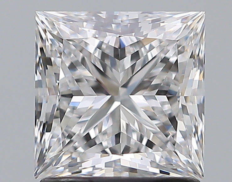1.51 Carat Princess Natural Diamond with  Cut Diamond in 14KT  view 1
