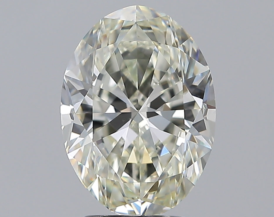 3.01 Carat Oval Natural Diamond with  Cut Diamond in 14KT  view 1
