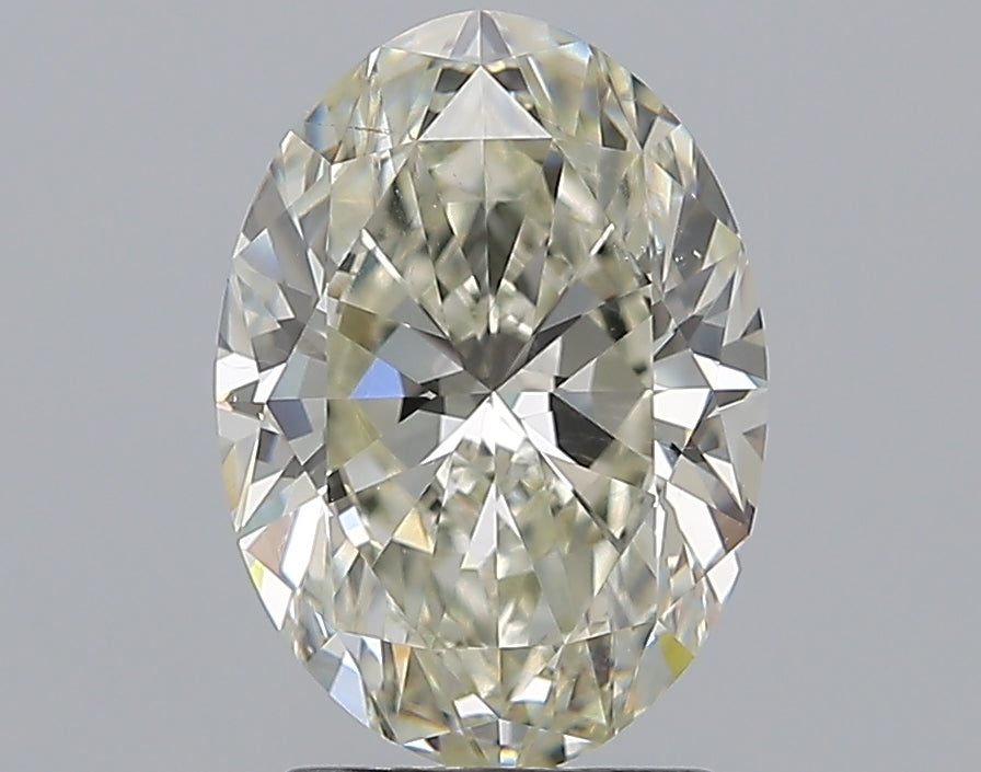 2.5 Carat Oval Natural Diamond with  Cut Diamond in 14KT  view 1
