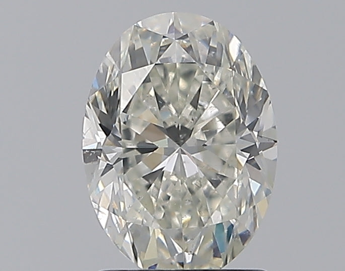 1.51 Carat Oval Natural Diamond with  Cut Diamond in 14KT  view 1
