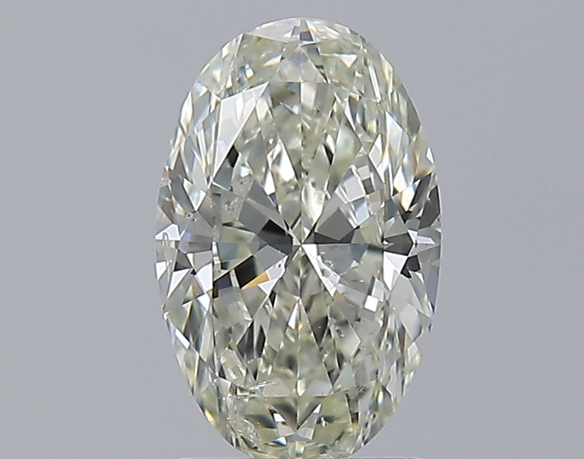 1.5 Carat Oval Natural Diamond with  Cut Diamond in 14KT  view 1
