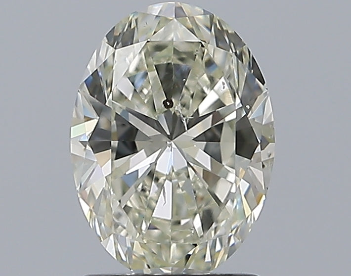 1.51 Carat Oval Natural Diamond with  Cut Diamond in 14KT  view 1

