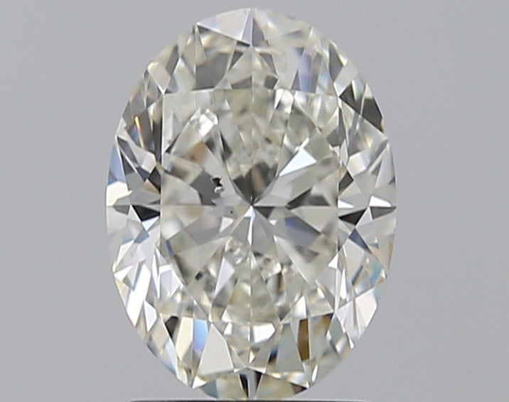 2.01 Carat Oval Natural Diamond with  Cut Diamond in 14KT  view 1
