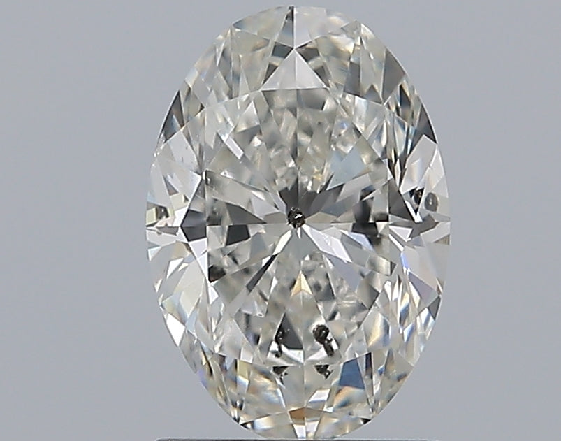 1.5 Carat Oval Natural Diamond with  Cut Diamond in 14KT  view 1
