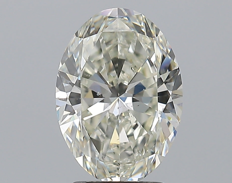 2.51 Carat Oval Natural Diamond with  Cut Diamond in 14KT  view 1
