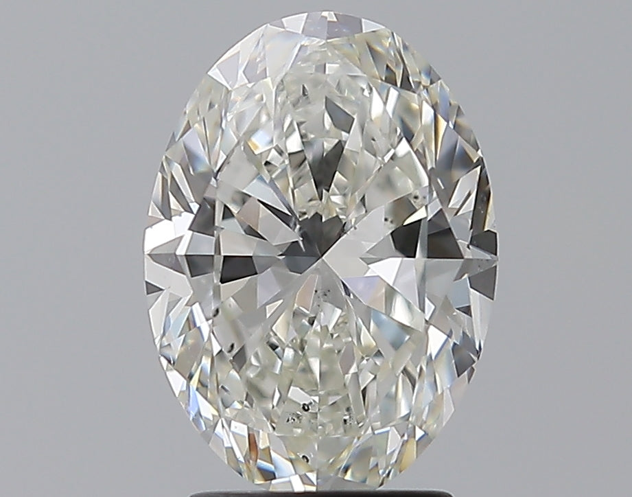 2.62 Carat Oval Natural Diamond with  Cut Diamond in 14KT  view 1
