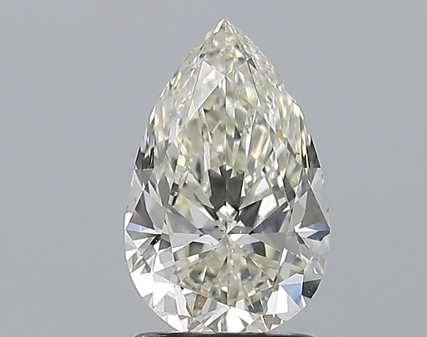 1.51 Carat Pear Natural Diamond with  Cut Diamond in 14KT  view 1
