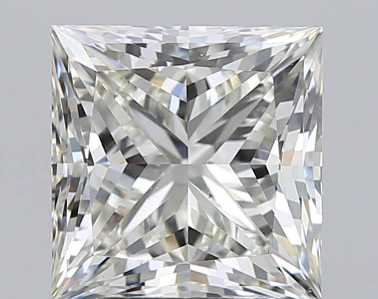 2.73 Carat Princess Natural Diamond with  Cut Diamond in 14KT  view 1
