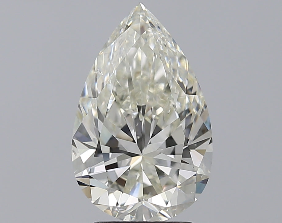 3.01 Carat Pear Natural Diamond with  Cut Diamond in 14KT  view 1

