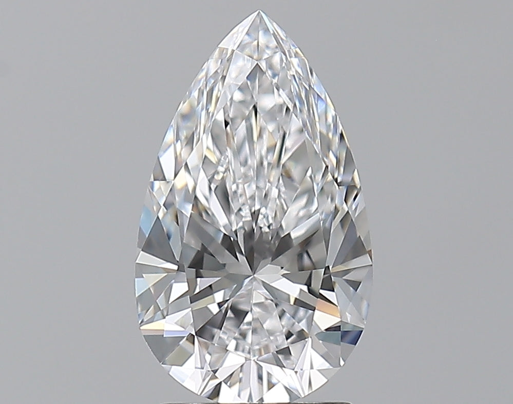 2.06 Carat Pear Natural Diamond with  Cut Diamond in 14KT  view 1
