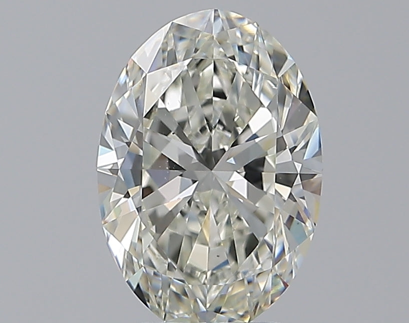 2.61 Carat Oval Natural Diamond with  Cut Diamond in 14KT  view 1
