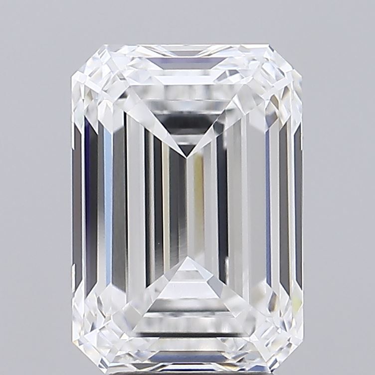 4.1 Carat Emerald Lab Diamond with  Cut Diamond in 14KT  view 1
