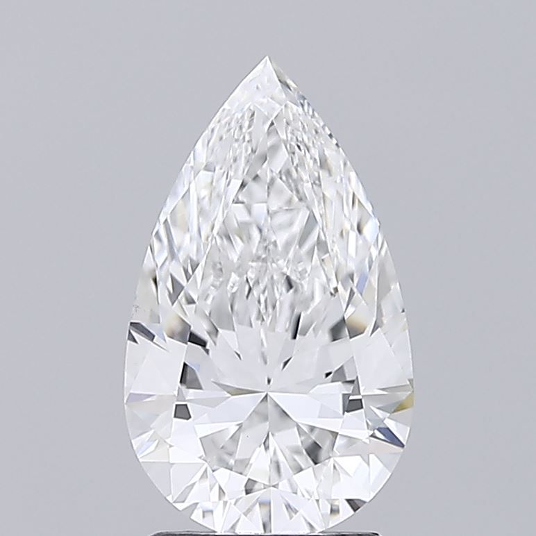 2.1 Carat Pear Lab Diamond with  Cut Diamond in 14KT  view 1

