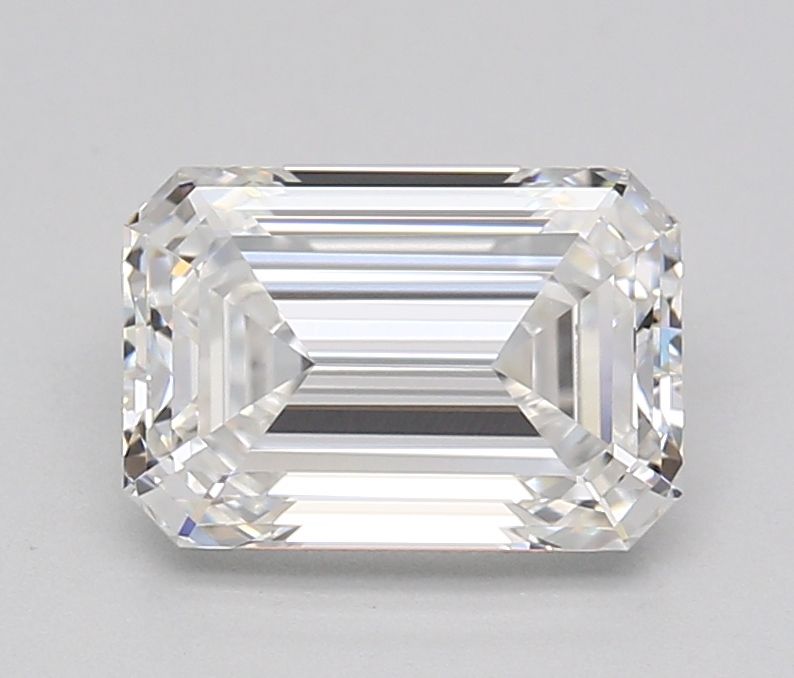 2.03 Carat Emerald Lab Diamond with  Cut Diamond in 14KT  view 1
