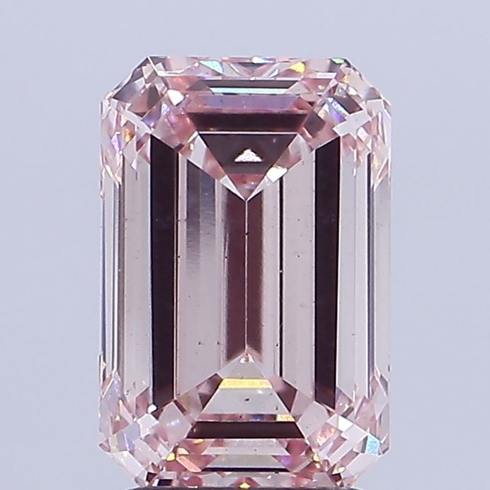 3.01 Carat Emerald Lab Diamond with  Cut Diamond in 14KT  view 1

