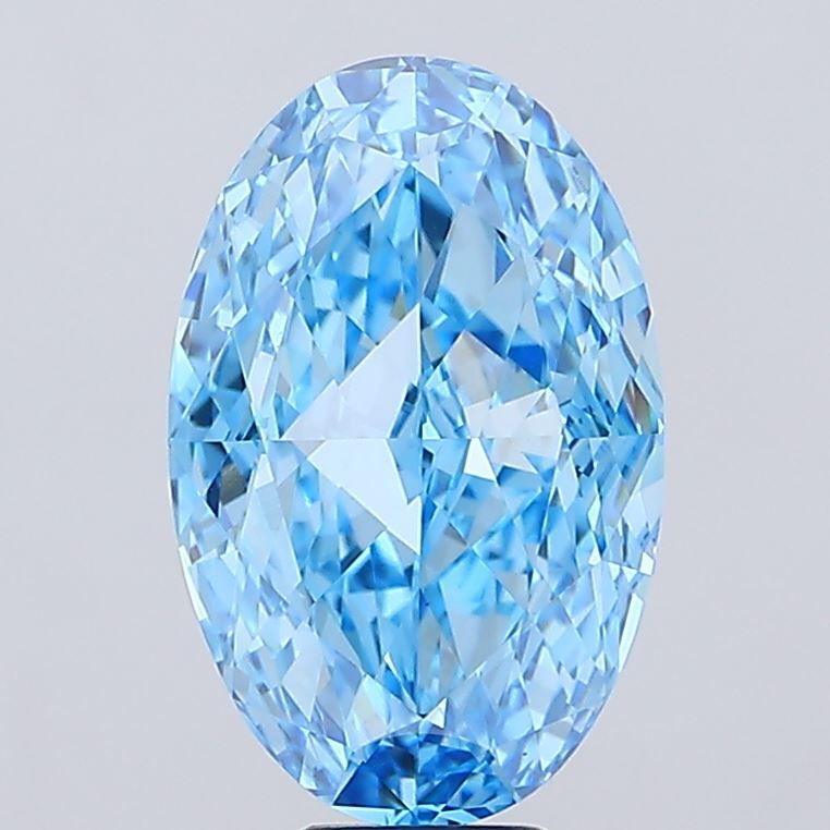 11.07 Carat Oval Lab Diamond with  Cut Diamond in 14KT  view 1
