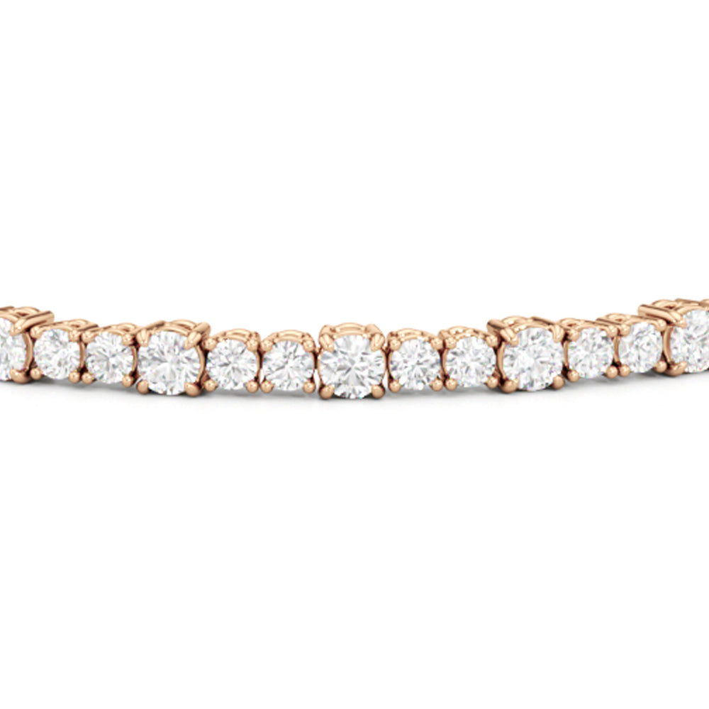 Round Sequenced Tennis Bracelet with 4 Cut Diamond in 14KT Rose Gold view 6
