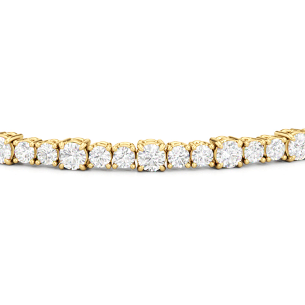 Round Sequenced Tennis Bracelet with 4 Cut Diamond in 14KT Yellow Gold view 6
