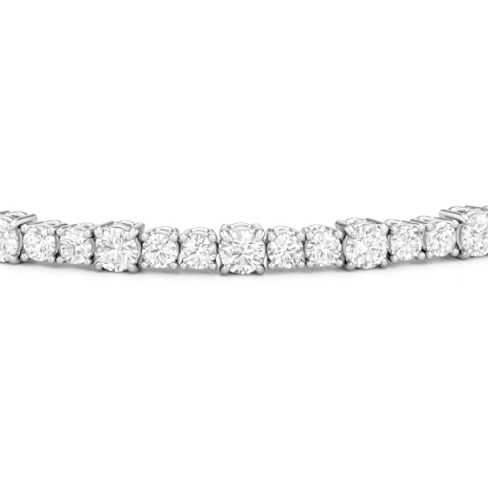 Round Sequenced Tennis Bracelet with 4 Cut Diamond in 14KT White Gold view 6
