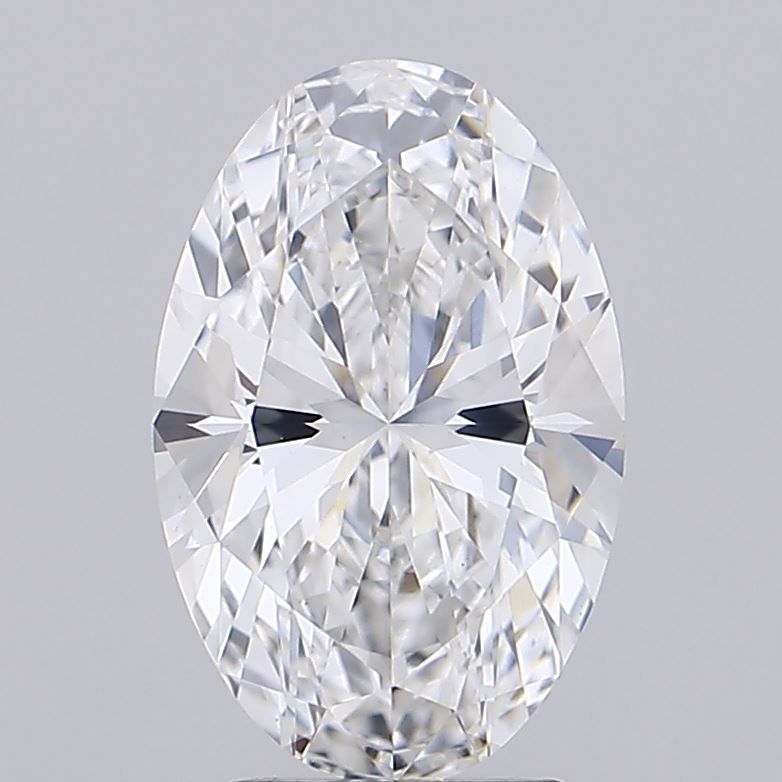3.01 Carat Oval Lab Diamond with  Cut Diamond in 14KT  view 1
