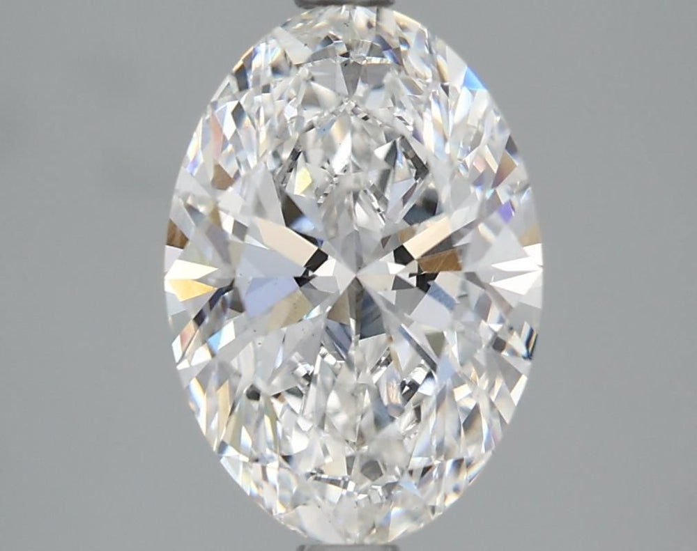 2.6 Carat Oval Lab Diamond with  Cut Diamond in 14KT  view 1
