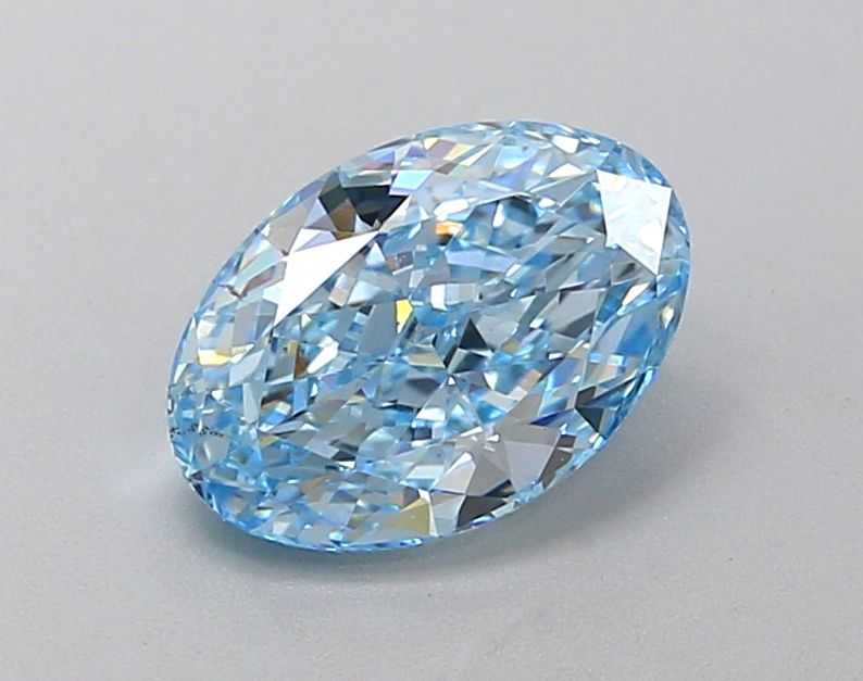 1.52 Carat Oval Lab Diamond with  Cut Diamond in 14KT  view 1
