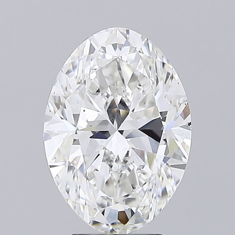 4.0 Carat Oval Lab Diamond with  Cut Diamond in 14KT  view 1
