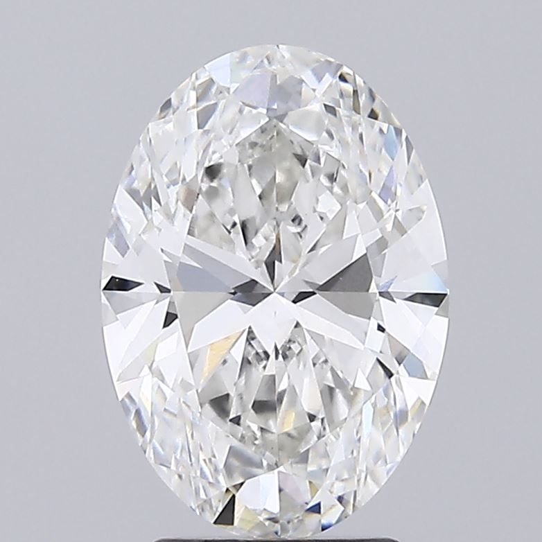 3.16 Carat Oval Lab Diamond with  Cut Diamond in 14KT  view 1
