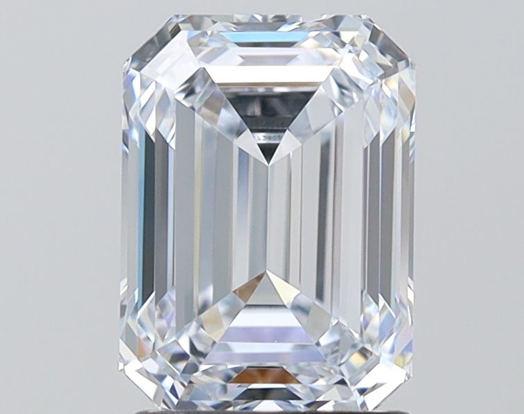 2.22 Carat Emerald Lab Diamond with  Cut Diamond in 14KT  view 1
