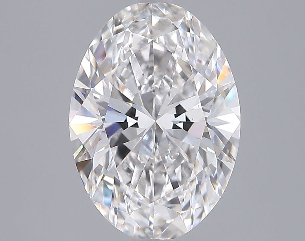 3.05 Carat Oval Lab Diamond with  Cut Diamond in 14KT  view 1
