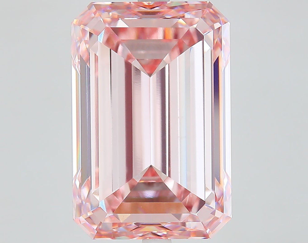 11.98 Carat Emerald Lab Diamond with  Cut Diamond in 14KT  view 1
