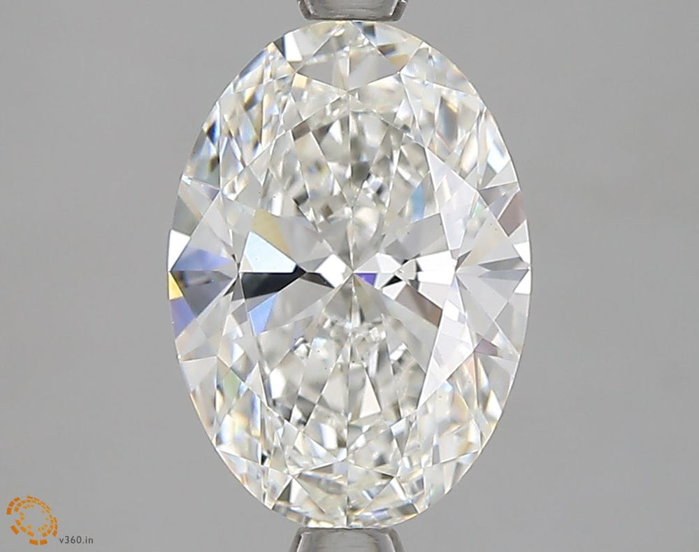 2.12 Carat Oval Lab Diamond with  Cut Diamond in 14KT  view 1
