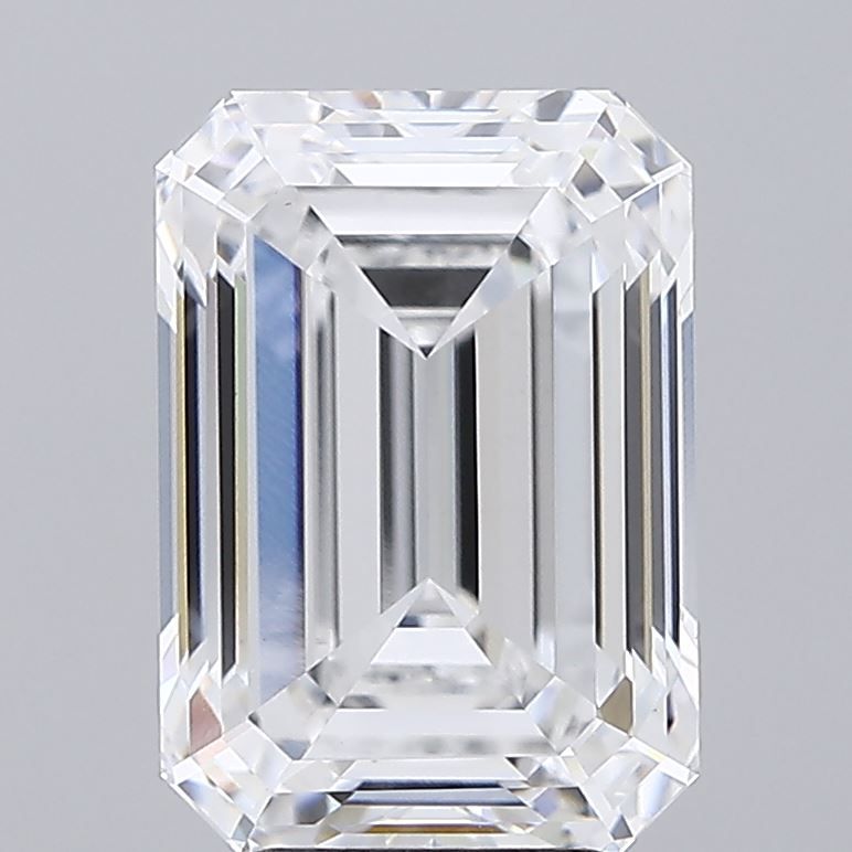 4.7 Carat Emerald Lab Diamond with  Cut Diamond in 14KT  view 1
